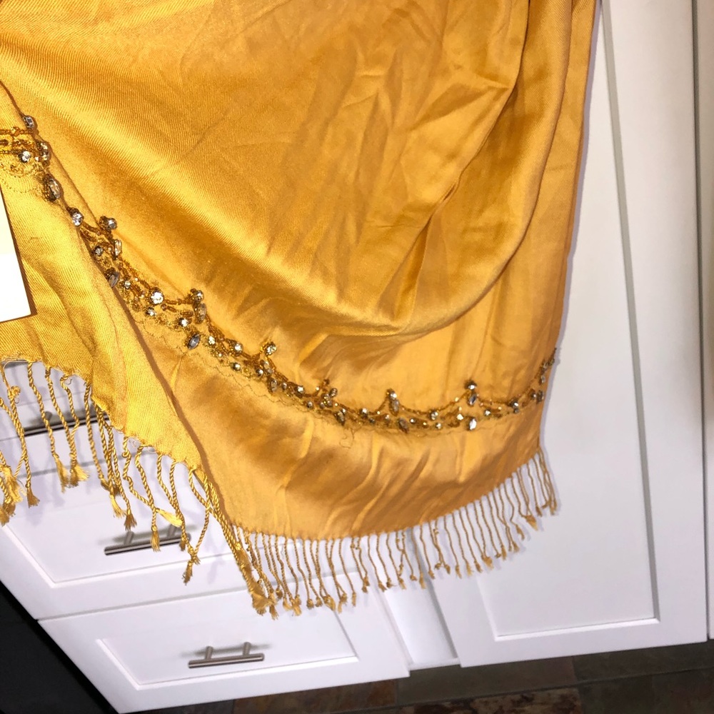 NWT Target embellished Long XL wrap scarf mustard